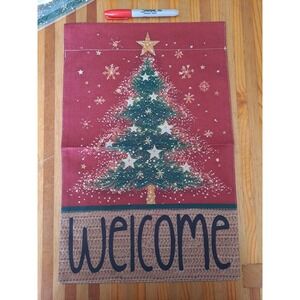 NEW Home & Garden 1pc Double Sided Welcome Christmas‎ Tree Garden Flag 12x18